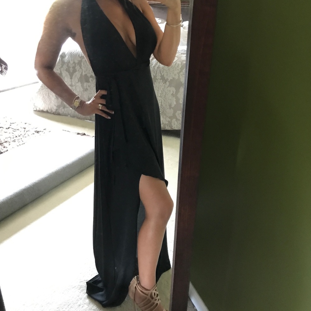 BCBG Maxazria Angeline Black Slinky Gown